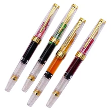 4PCS Wing Sung 3011 Fountain Pen Piston Fully Transparent Wingsung Golden Arrow Clip Iridium F Nib Ink Pen Office School Gift 4PCS Wing Sung 3011 Fountain Pen Piston Fully Transparent Wingsung Golden Arrow Clip Iridium F Nib Ink Pen Office School Gift