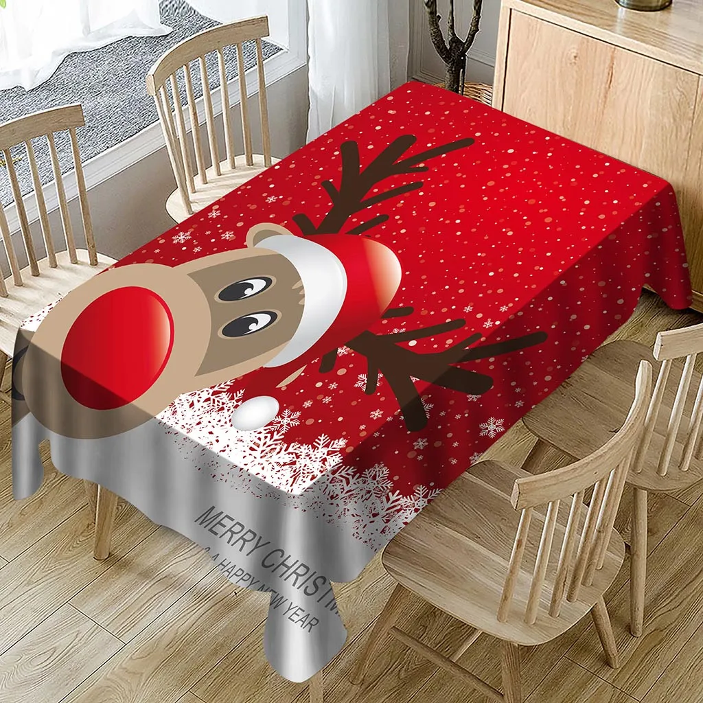 

Christmas Tablecloth Print masa ortusu Rectangle Table Cover Holiday Party Home Decor table cloth rectangular
