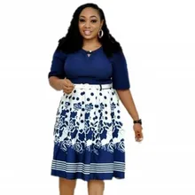 Модные женские платья в африканском стиле, элегантное платье с цветочным принтом и высокой талией на весну и осень, туника с поясом и рюшами, повседневное офисное платье