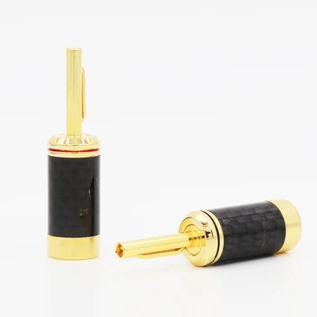 

B443G 24K Gold Plated Carbon fiber Banana 4MM banana for HIFI speaker cable