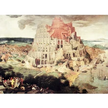 Обучающие игрушки Старый мастер картина маслом головоломка башня Вавилона 1000 штук 3D бумажный пазл