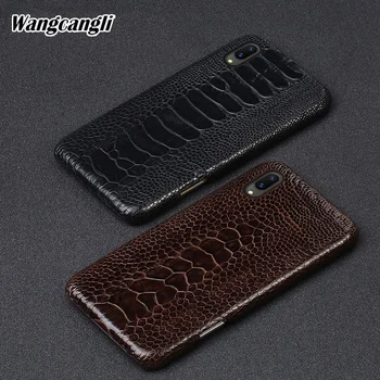 

Rare Ostrich foot skin mobile phone case for VIVO X21 luxury Genuine leather mobile phone case Half pack protective case