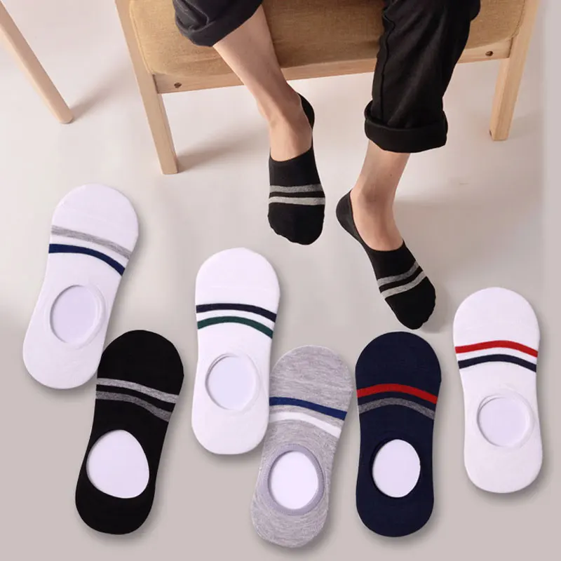 

3Pairs Anti-Slip Boat Socks New Hot Sale No Show Sock Summer Style Men Slipper Socks Fashion Calcetines Invisible Socks