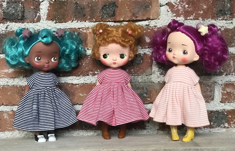 [HL006] Новинка 2018 платье для куклы Neoblythe # вязаное в полоску подходит Blyth Azone Licca OB24