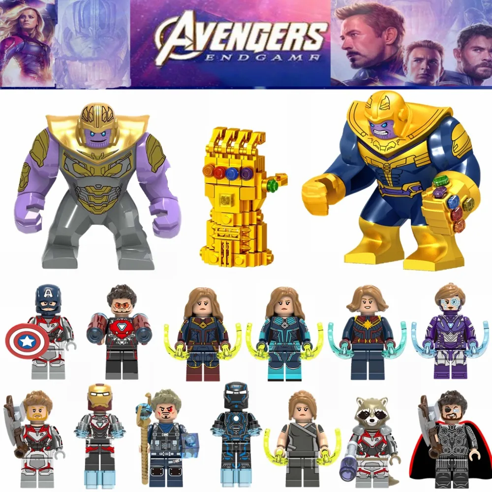 

Legoing Captain America Super Heroes Marvel Avengers 4 Endgame Figures Bricks Thanos Thor Iron Man Building Block Toys Children