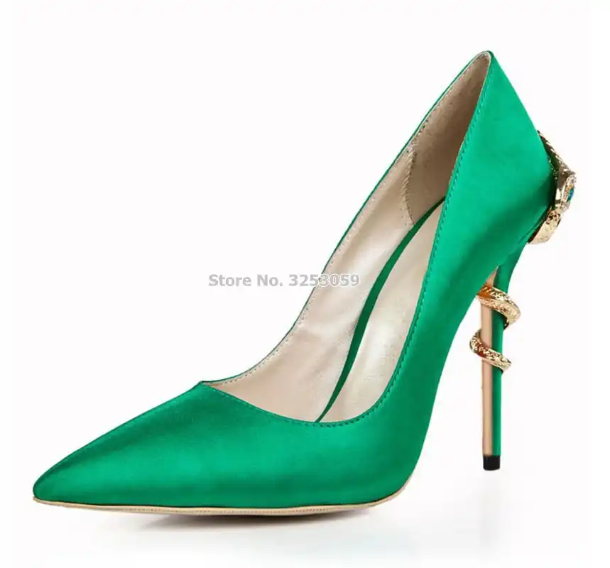green and gold heels