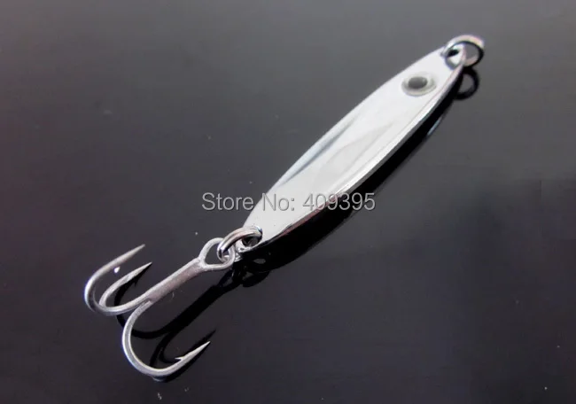 

10pcs 6g/11g/15g/20g Sea bass Metal fishing spoon Fishing Lure Metal VIB silver color metal jig 3D eyes sea fishing lure