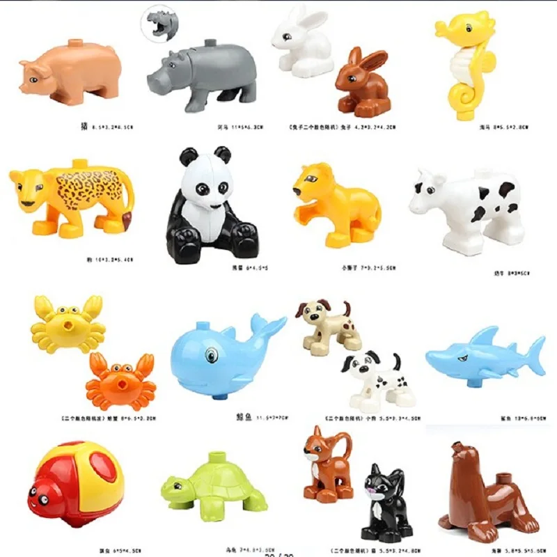 

2017 New 28 Kinds Enlighten Child Toys Original Mini Animal Block Zoo Building Blocks Lion Pig Sets Bricks Gifts for Children