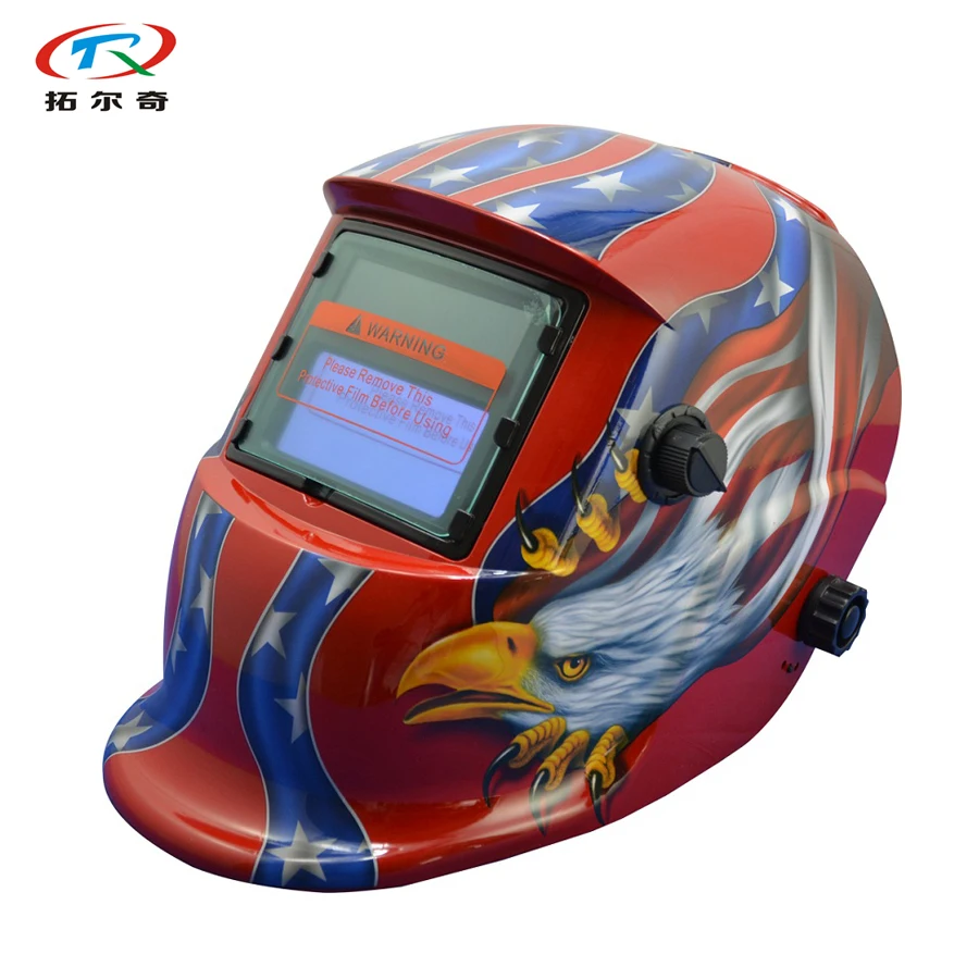 Сварочная маска arc welder шлем для сварки red blue eagle автоматическая наклейка