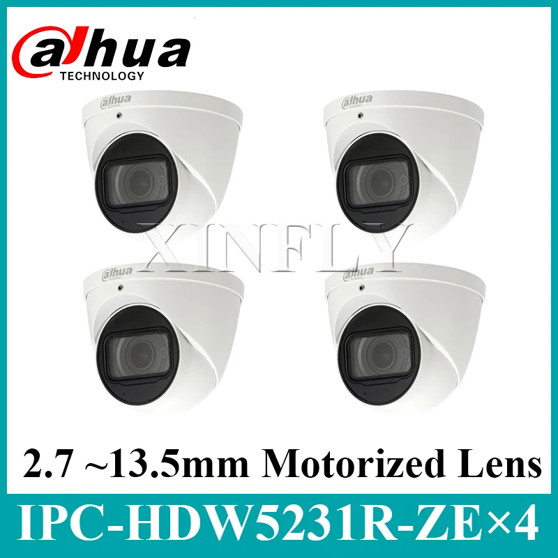 

4Pcs/Lot Dahua Original IPC-HDW5231R-ZE Network Camera Starlight IR WDR Eyeball 2.7-13.5mm Motorized Lens Built-in MIC DHL
