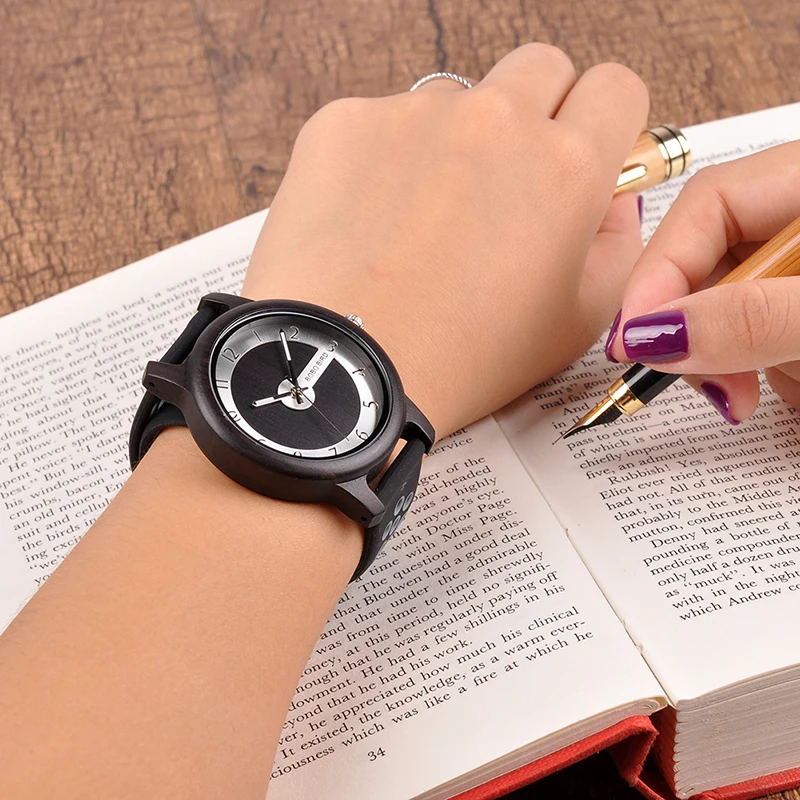 BOBO BIRD Top Brand Fashion Wood Watch Silicone Strap Women Men Timepieces reloj mujer Quartz Wristwatch As Love's Gift V-R11