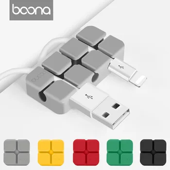 

Boona Multipurpose Desktop phone Cable Winder Earphone clip Charger Organizer Management Wire Cord fixer Silicone Cable Fixer