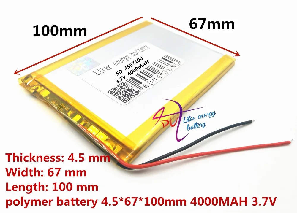 4567100 3,7 V 4000 mah литий-полимерный Батарея с защитой доска для планшет PDA шт цифровых продуктов