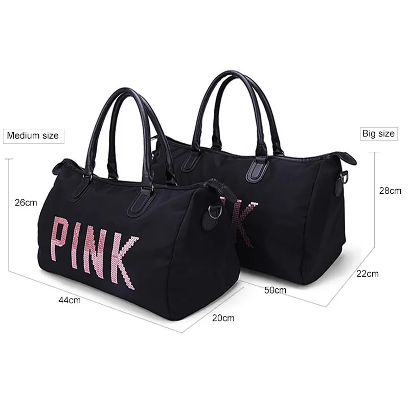 Designer Metal Sequins Letters Gym Bag For Women Large Sport Fitness 3