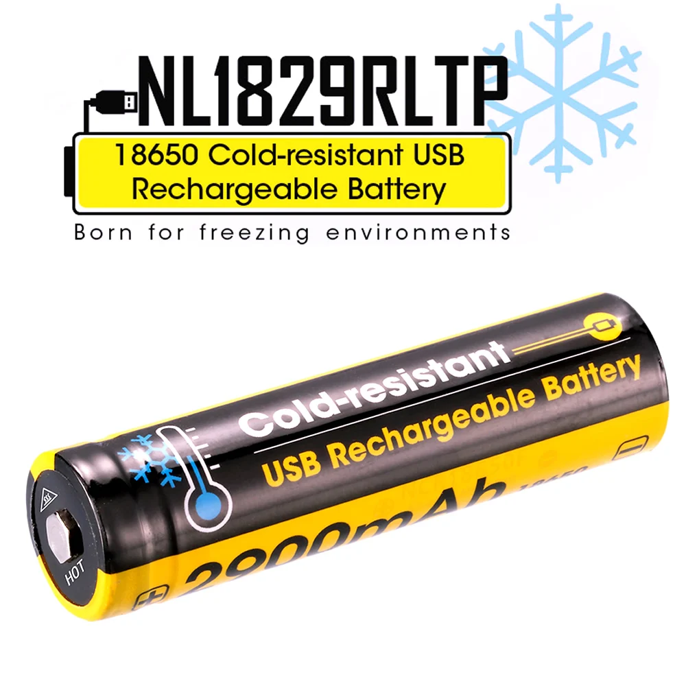 

2020 NITECORE NL1829RLTP Cold Resistant 2900mAh 5A 18650 USB Direct Charging Li-ion Battery in Low Temperature Environments -40C