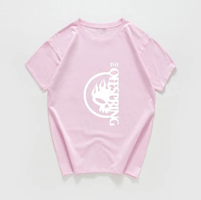 Женская футболка в стиле панк с изображением черепа, Повседневная футболка большого размера, женская летняя хлопковая футболка, женская одежда - Цвет: W325MT pink
