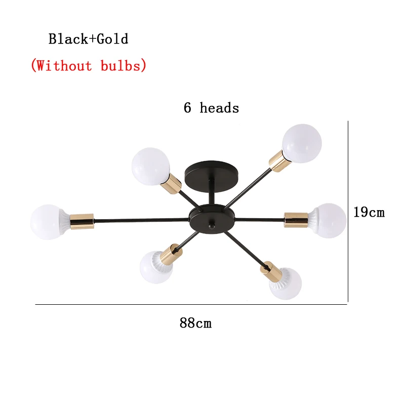 Потолочный светильник с современный потолочный светильник ing Промышленные 6/8/10 головок Утюг Лофт Nordic домашний декор столовой кафе бар - Цвет корпуса: 6 Heads gold