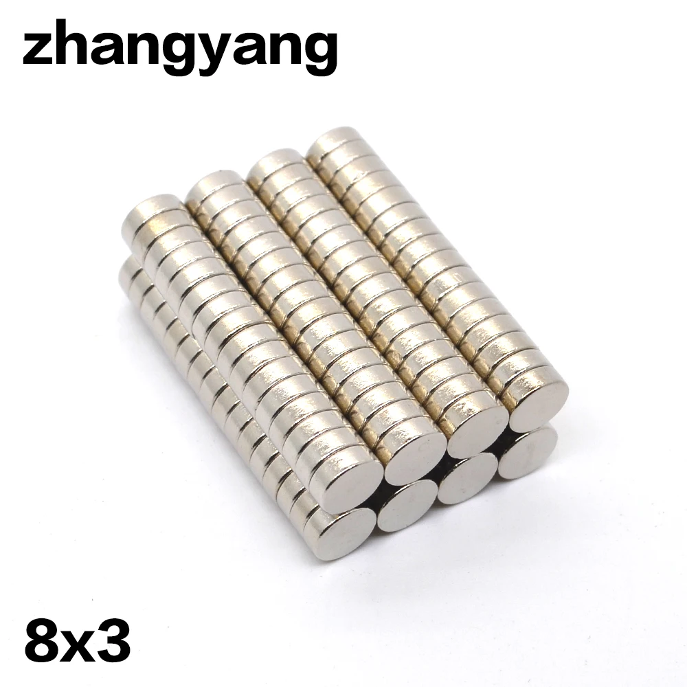 

N50 10pcs-100pcs 8 x 3 mm Super Strong Rare Earth Disc 8*3 mm Fridge Permanet Magnet 8mm x 3mm Small Round Neodymium Magnet