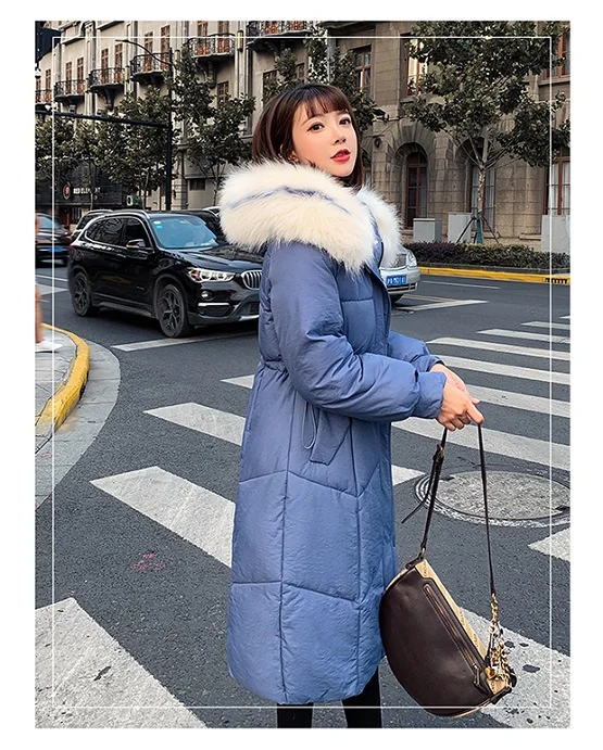 KUYOMENS Women Winter Coat Lady Jacket Warm Woman Parkas Female Overcoat High Quality Coats Girl's New Winter Clothes - Цвет: Синий