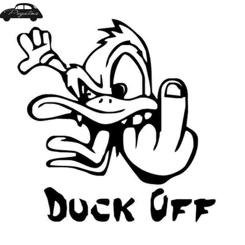 Angry Duck Off виниловая наклейка забавная на автомобиль грузовик гоночный механик