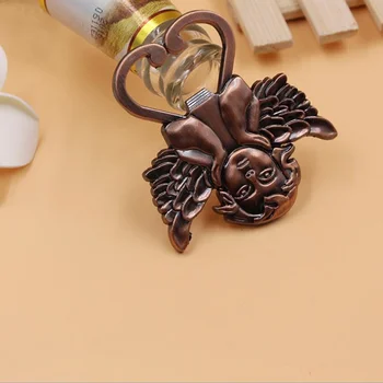 

Free Shipping 50pcs/lot New Arrival Wedding Souvenirs Supplies Antique Copper Angel Bottle Opener