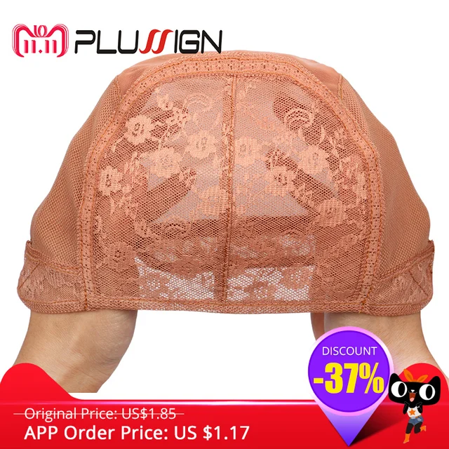 Cheap Breathable Durable Double Swiss Lace Front Wig Cap Xl Dome Cap Weave Cap For Making A Wig Dark/Light Brown Adjustable Straps Cap