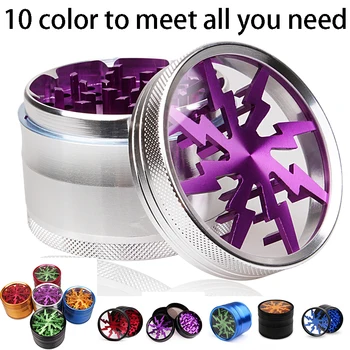 

Lightning-shaped 63mm 4 Layers 2.5 Inch Diameter 1.8 Inch Height Smoking Herb Grinders Tobacco Cigarette Lightning Grinder
