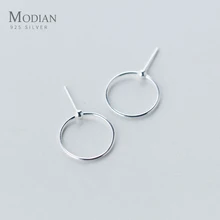 Modian круглый Свинг бисера модная Шпилька Серьги Подвески Изысканные стерлингового серебра 925 ювелирные изделия для женщин и девочек уникальный дизайн подарок