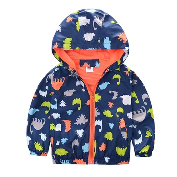 

80-120cm Cute Dinosaur Spring Children Raincoat Autumn Kids Waterproof Jacket Boys Outerwear Coats Girls Windbreaker For Baby