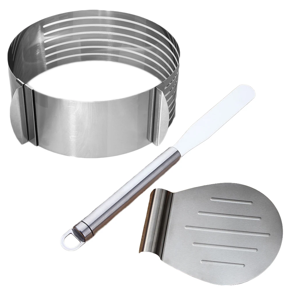 

3pcs Stainless Steel Cake Lifter Spatula and Cake Slicer Set Pizza Transfer Tray Cake Tools for Cakes Pizzas Pies and Cookies