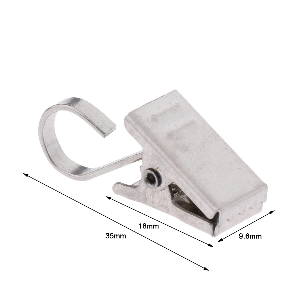 10-Pcs Heavy Duty Curtain Clips with Hook/Spring Clamps/Roman Clips Carrier, Rustproof