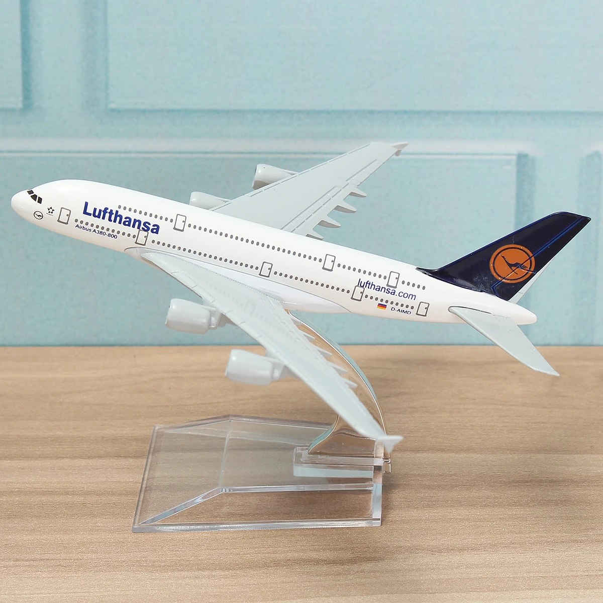  KIWARM 160mm Metal Plane Model Aircraft A380 Lufthans Aeroplane Scale Desk Toy Decoration Crafts Fi