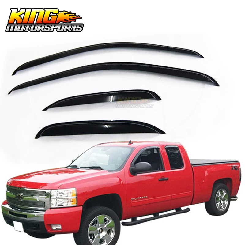

For 2007 2008 2009 2010 2011 Silverado Sierra Extended Cab Window Visor 4Pcs Vents Deflector Rain Slim