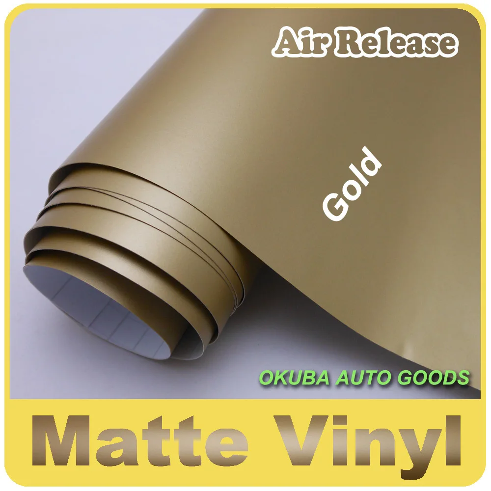 HighQualityGoldMatteCarWrapVinylFilmWithAirBubbleFreeFedEx