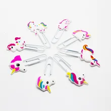 Дизайн с единорогом, скрепка для бумаги, Закладка, рекламный подарок, канцелярские принадлежности, школьные офисные принадлежности, Escolar Papelaria