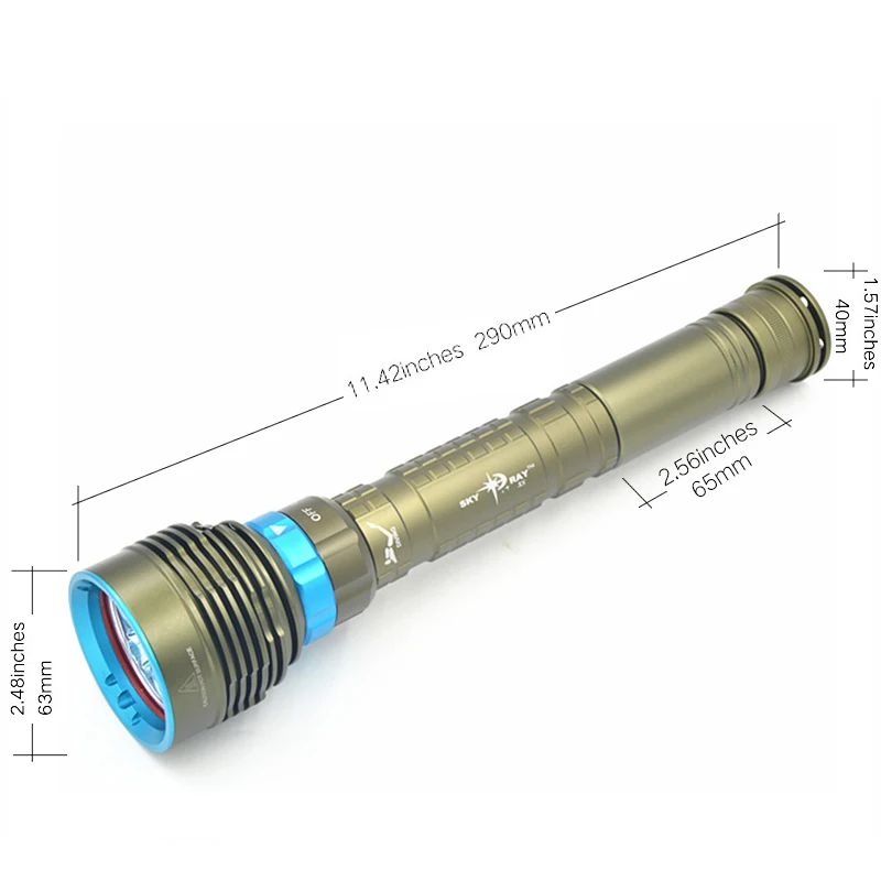 

Underwater 200m 14000LM 7x CREE XM-L L2 LED Scuba Diving Flashlight Lamp Torch 18650/26650