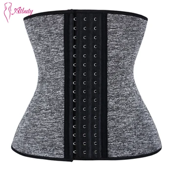 

Atbuty 9 Steel Boned Waist Trainer Corset Sweat Underbust Control Tummy Loss Weight Body Shaper for Women