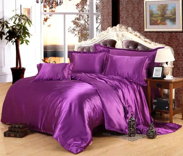 Buy Imitation Silk Black Satin Sheets Bed Linen Cotton