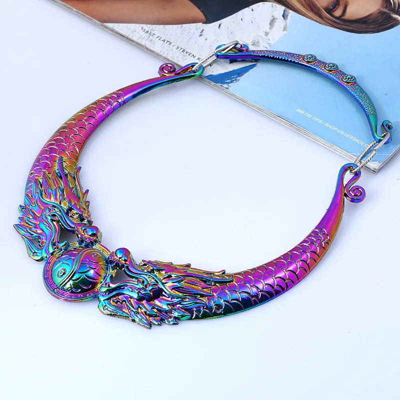 Многоцветное ожерелье с павлином и торками, длинное этническое ожерелье для женщин, модные стразы, ювелирные изделия, аксессуары