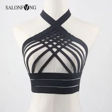 Новинка, пастельный Готический женский бюстгальтер без косточек, ремень, сетка, пентаграмма, бюст, грудь, клетка для связывания, сексуальное нижнее белье, бюстгальтер, розничная