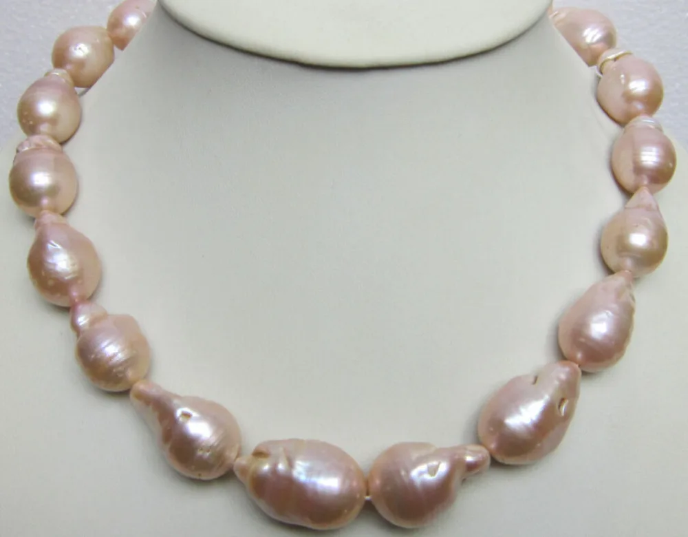 

FREE SHIPPING>>>@ NO1334 Huge 18" Natural Aus. South sea genuine gray nuclear pearl necklace new