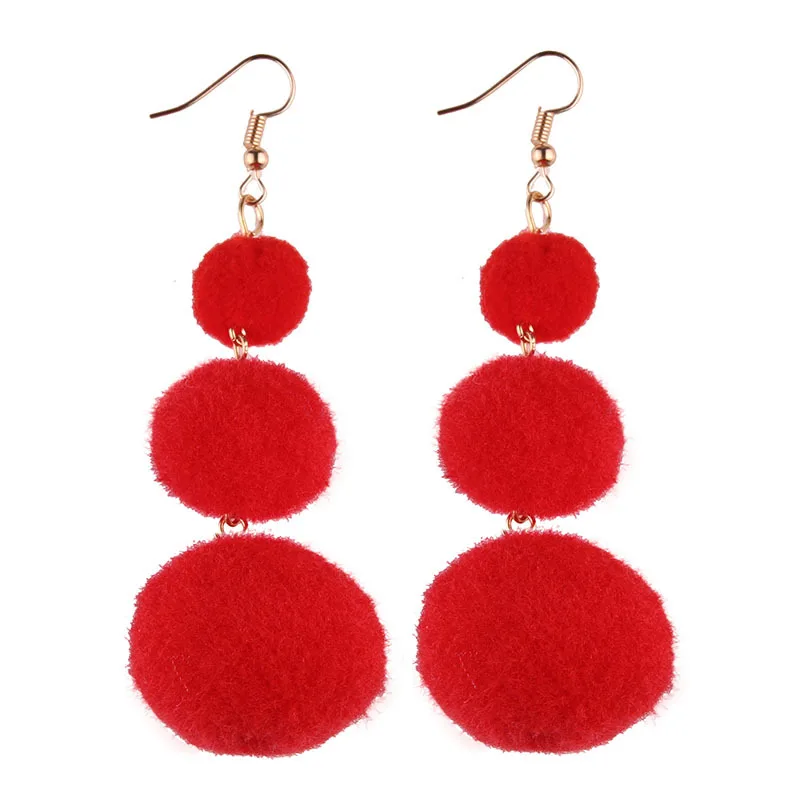 

2019 Fashion Woman Dangle Earring Hair Bulb Earrings Cute/Romantic Long Pendant Pink Fluffy Earrings Personality Girl Earrings