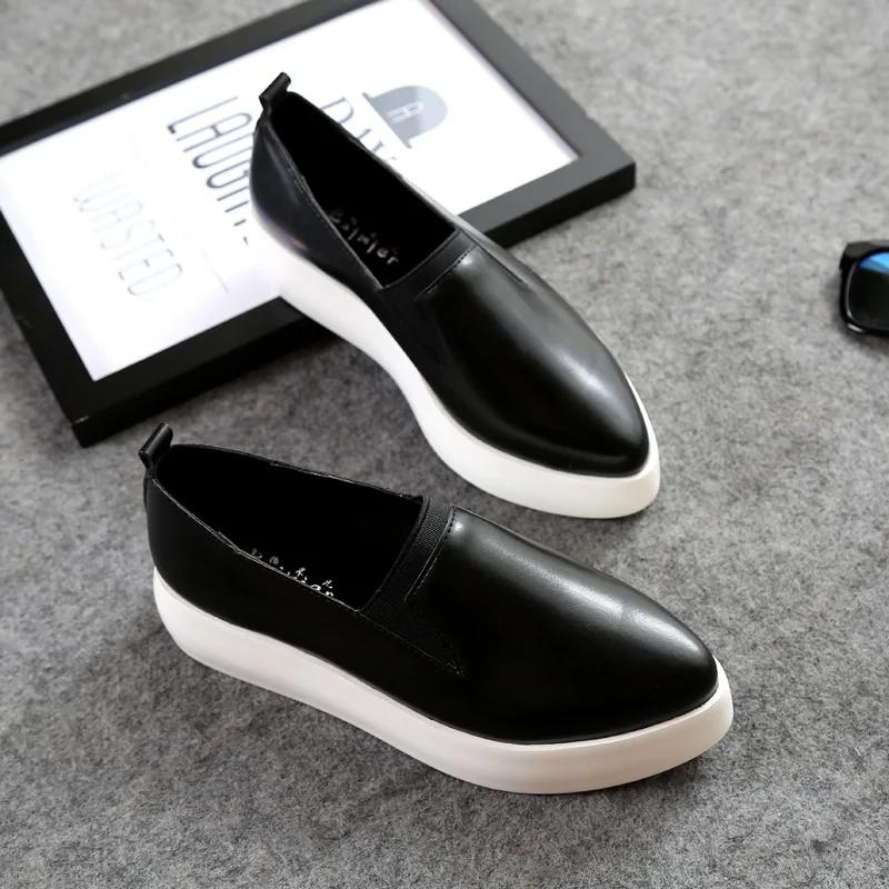 Appartements Creepers Plate Femme La Glisser Pu black silver 40 forme White ~ Femmes Chaussures En Sur Printemps Taille Cuir Espadrilles 2018 35 Mocassins E7x4SZqwn