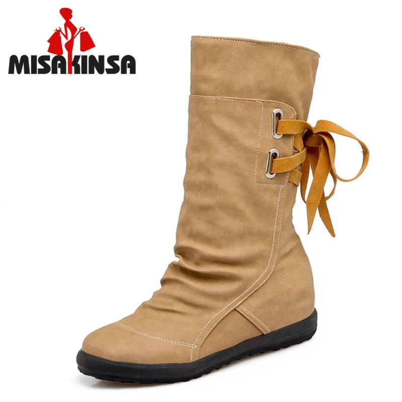 

MISAKINSA Plus Size 34-44 Women's Boots Winter Fur Warm Shoes Woman Bowtie For Women Half Short Boots Fashion Ladies Footwear