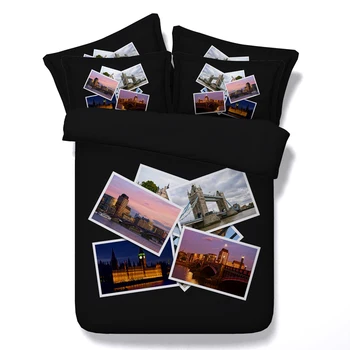 

London print bedding designer Comforter sets quilt Cal King size Queen twin bed in a bag sheets duvet cover bedspread linen 5PCS