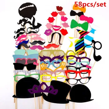 

Wedding DIY Decoration Photo Booth Props Funny Glasses Mustache Birthday Party Supplies Photo booth Favor 004