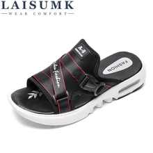 LAISUMK Men Summer Slippers Sandals Beach Slippers Comfortable Fashion Slippers Men Flip Flops Summer Men Shoes padegao men s shoes slippers mnk