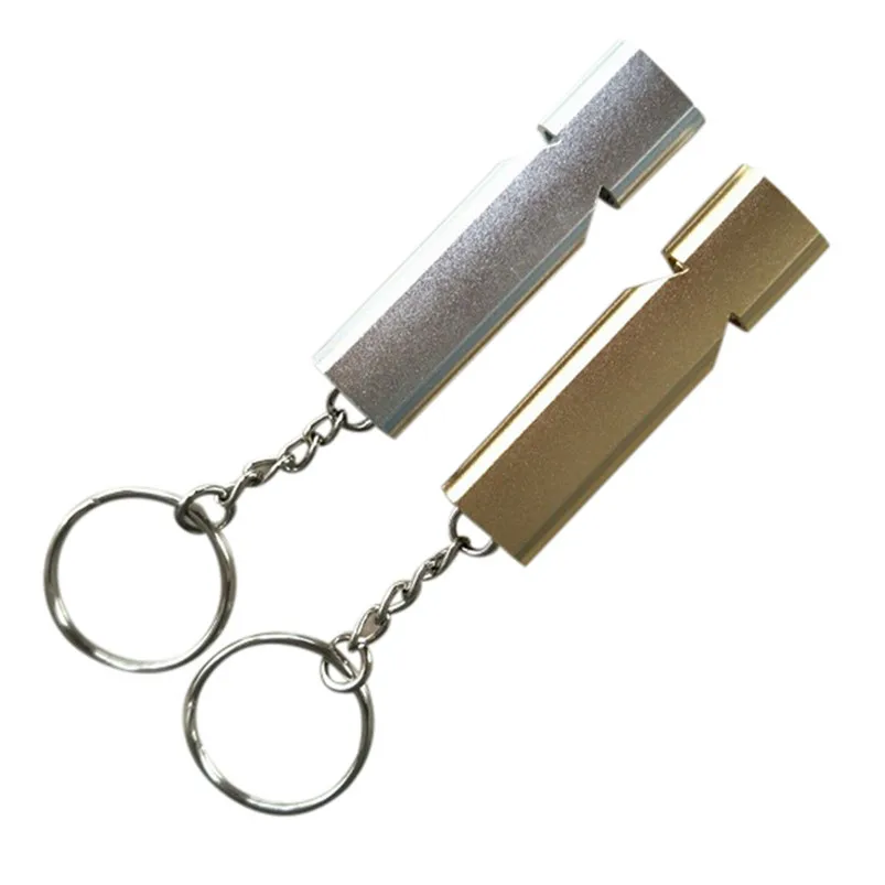New Alloy Aluminum Emergency Survival Whistle Camping Tool Keychain Camping Hiking Outdoor Multi Tools #4S19 (4)