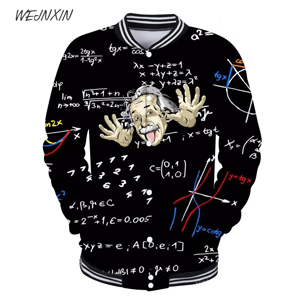 

VAGROVSY New Einstein Formula 3D Letters Print V-Neck Hoodies Men Women Unisex Sweatshirt Einstein Single Breasted 3D Streetwear