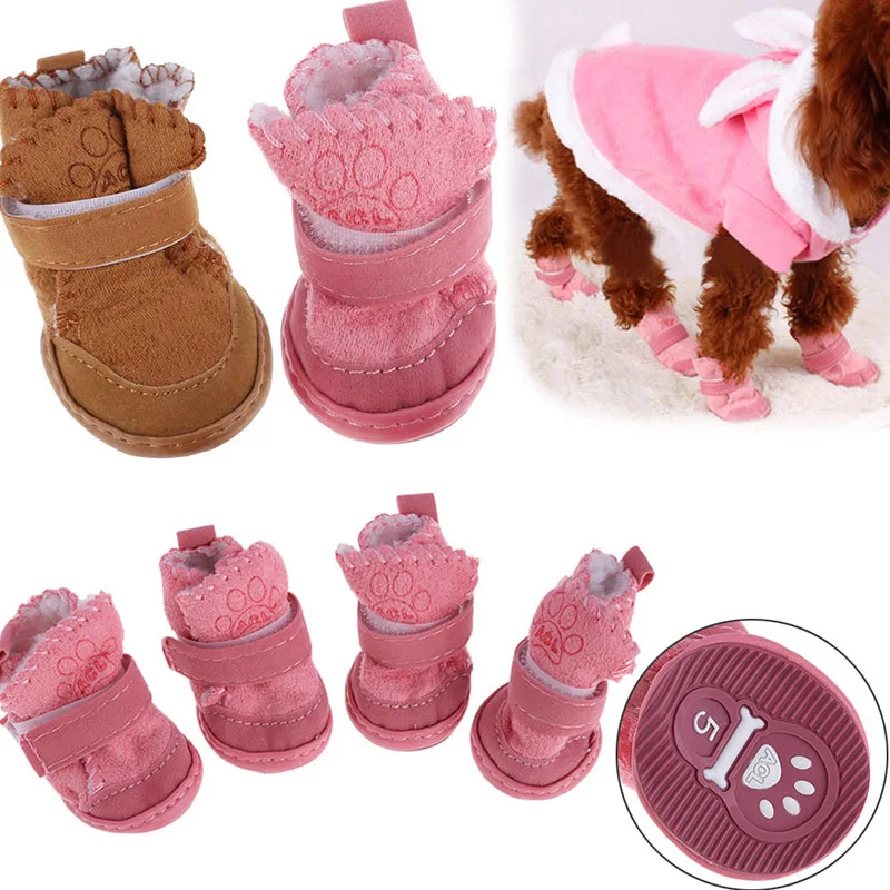 New Arrival Winter Pet Dog Shoes Lovely Warm Cotton Dog Pet Shoes Snow